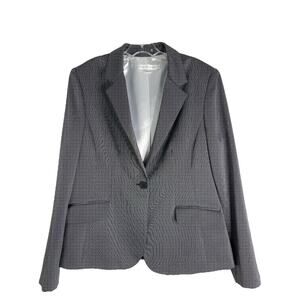 Garfield & Marks black white dot preppy office button academia blazer jacket 16